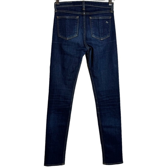 Rag and Bone High Rise Skinny Leg Jeans Dark Blue Wash Stretch Denim 25 - Picture 2 of 16